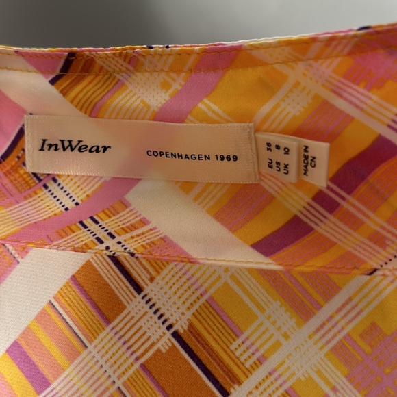 Women’s Inwear Copenhagen 1969 Slip on Yellow Check Sleeveless Dress size US 8 - Picture 11 of 13